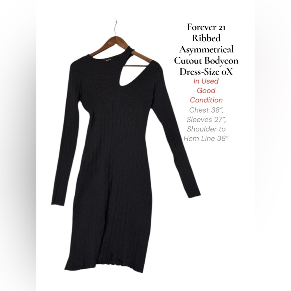 Forever 21 Asymmetrical One-Sleeve Bodycon Dress | Black | 0X